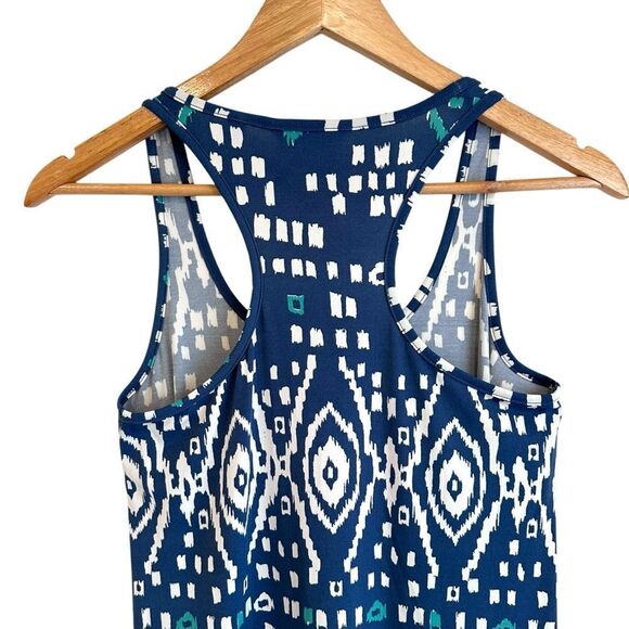 Tori Richard Honolulu Tank Maxi Dress Blue White Scoop Neck Sleeveless Size S - Picture 4 of 7